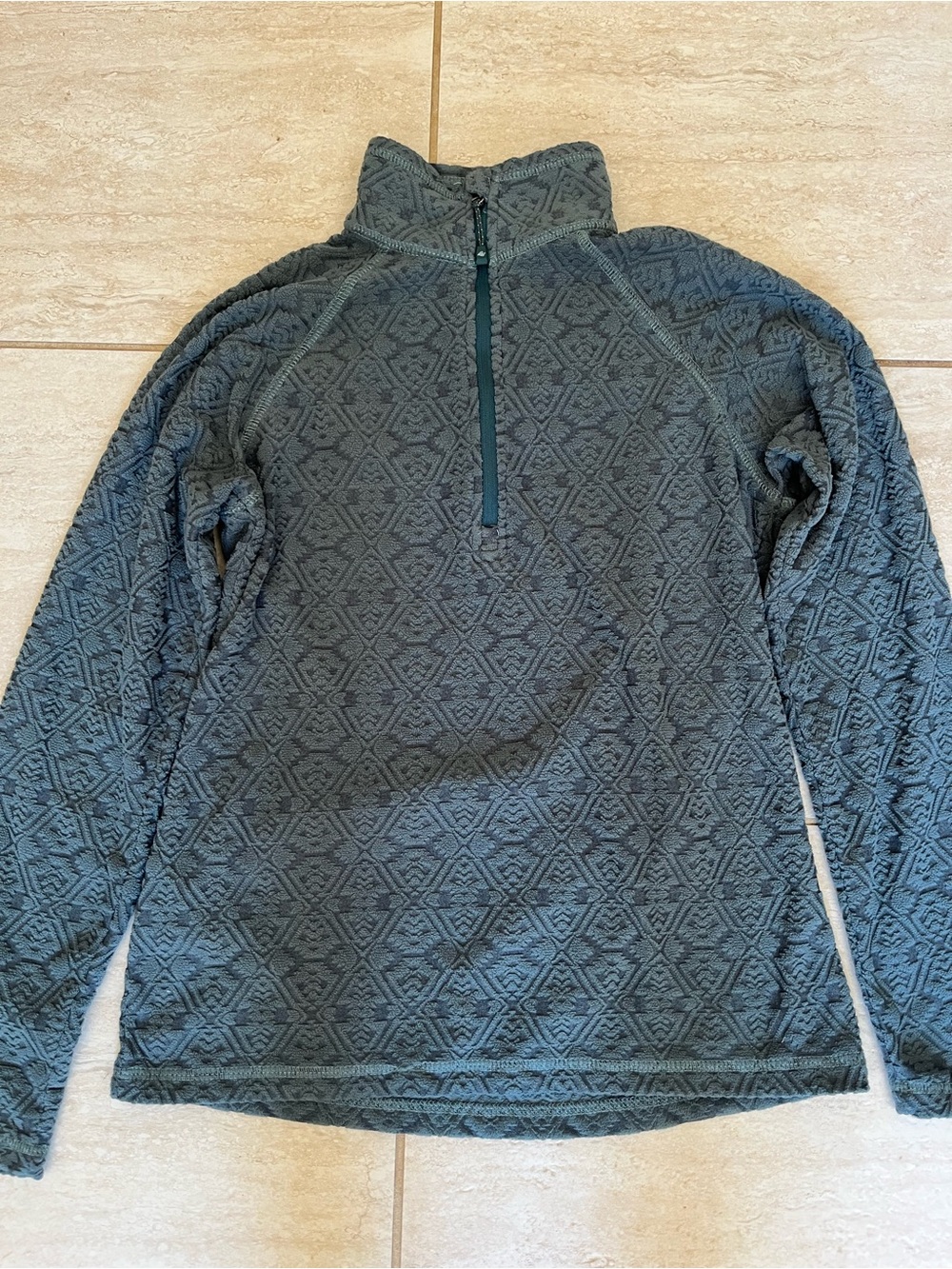 Eddie Bauer Teal Textured Fleece Zip Jacket Women’s XS